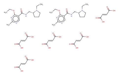 5-PYRIMIDINECARBOXAMIDE, 4-ETHOXY-N-((1-ETHYL-2-PYRROLIDINYL)METHYL)-2-METHYL-, FUMARATE (2:5), (R)-